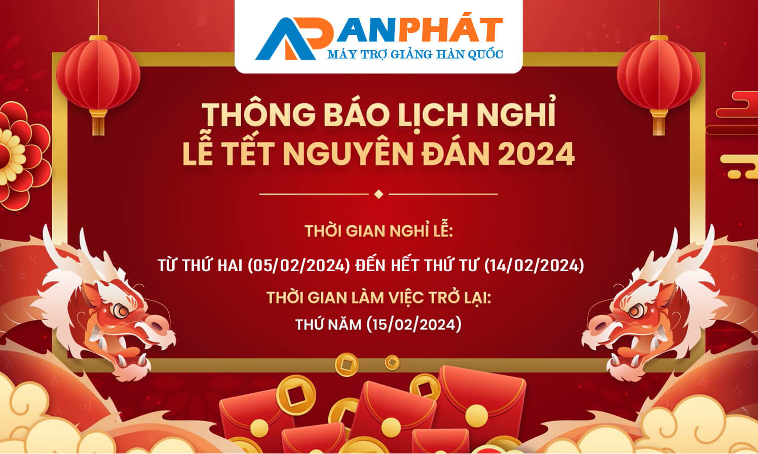 thong bao lich nghi tet Nguyen dan 2024 - anphat